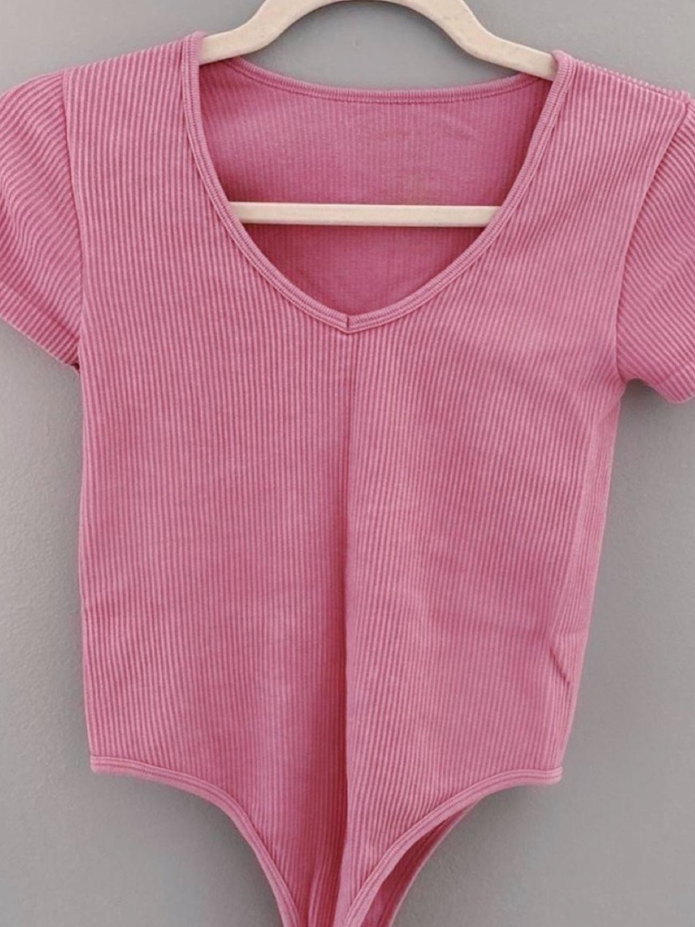 Ribbed Mauve Short Sleeve bodysuit